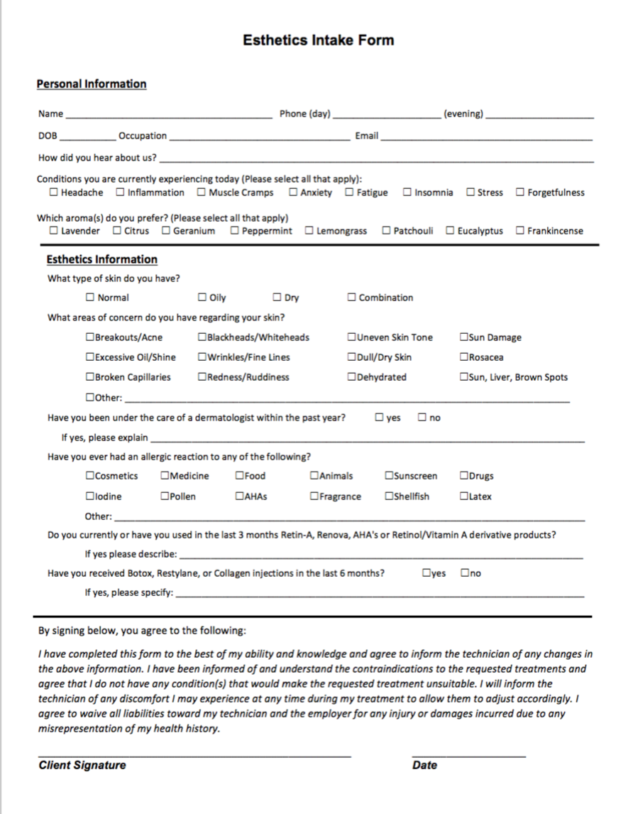 esthetician-client-intake-form